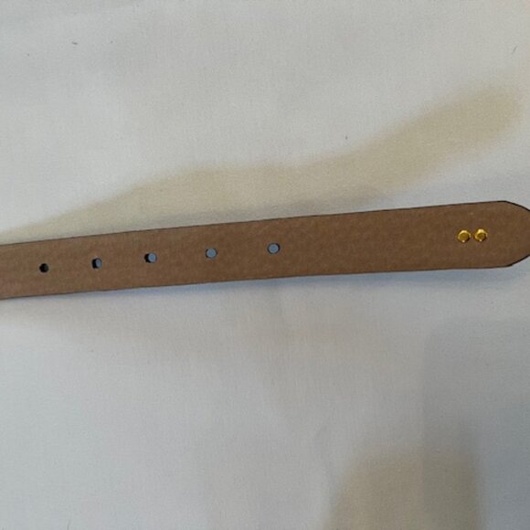 ETIENNE AIGNER | Brown Leather belt Gold-tone Buckle and Logo-Like NEW - Picture 10 of 11